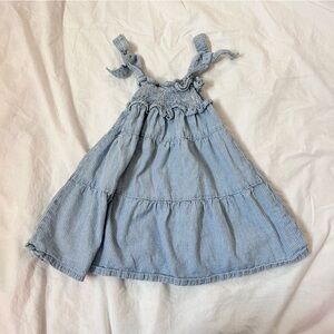 Zara striped smocked blue dress size 2-3